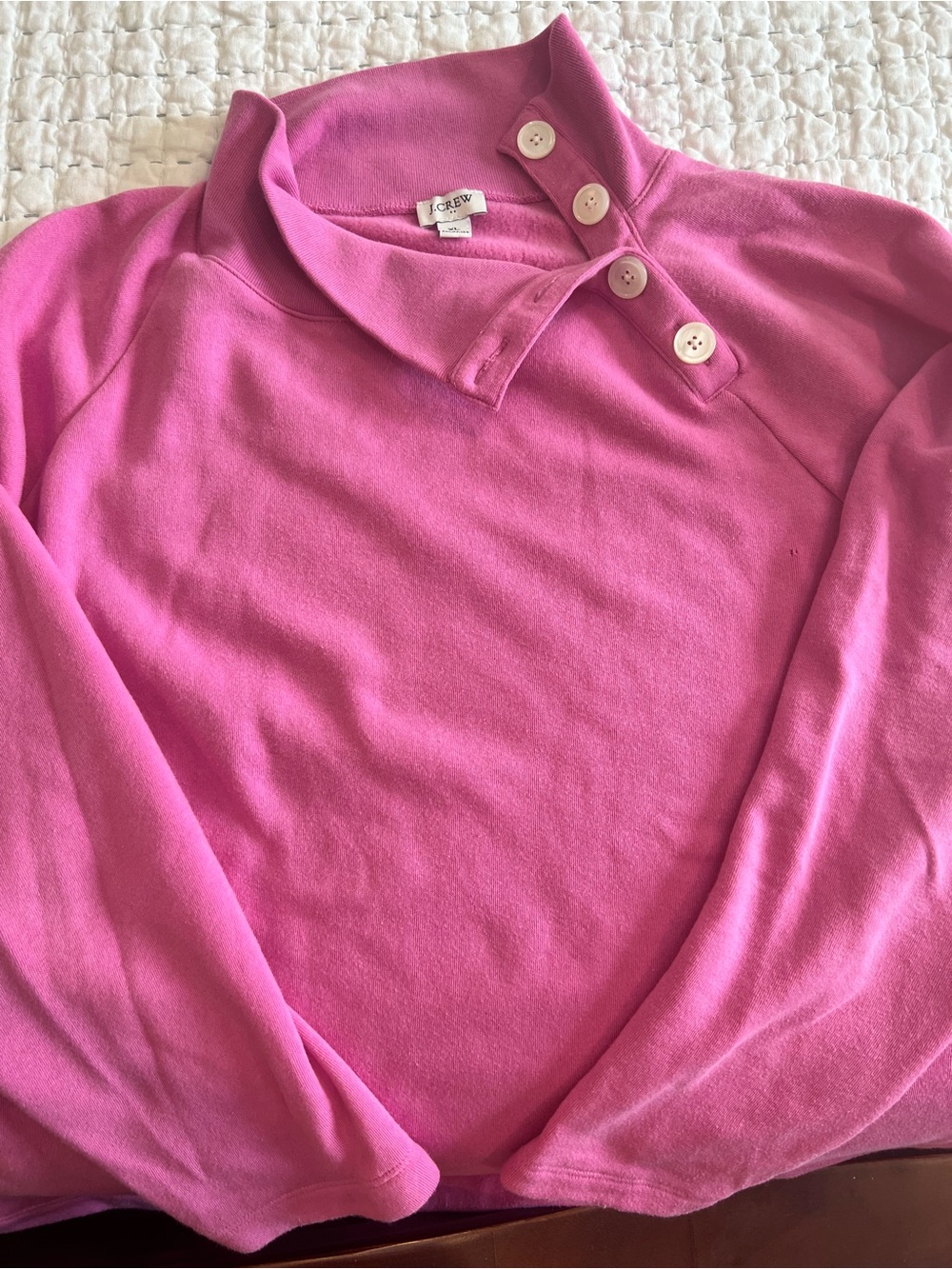 J. Crew Pink Asymmetric Button Turtleneck Sweater - Picture 5 of 6